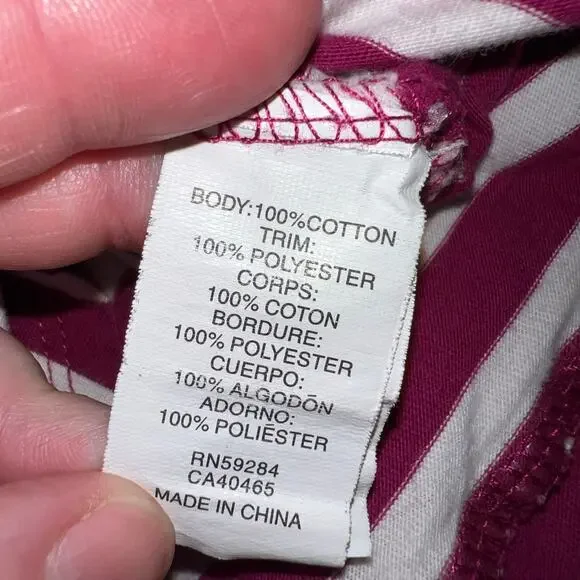 Childrens Place Girls T Shirt Dress Ruffled Stripes Pullover Pink White Large - Picture 6 of 7